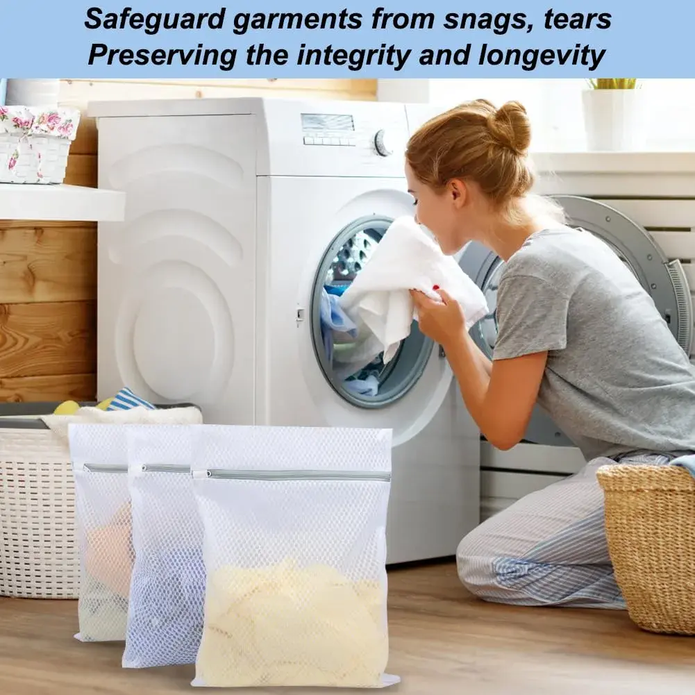 Vivifying 3-Pack Medium Mesh Laundry Bags 32 x 42 cm (12.6 x 16.5 Inches) | Protects Delicates & Travel Gear - view 7
