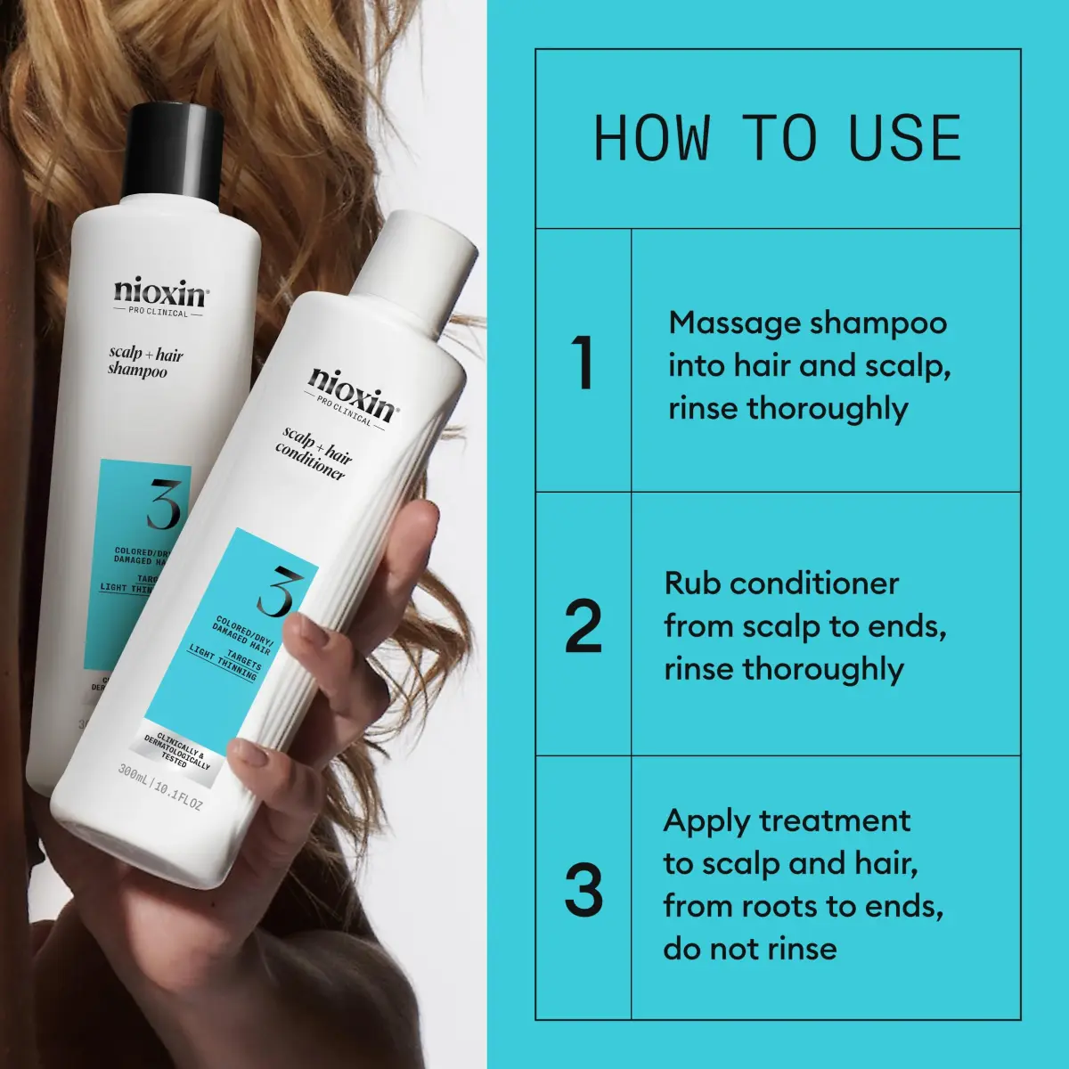 NIOXIN System Kit 3 for Colored Hair & Light Thinning | 23.6 oz (697 ml) | Clinically Tested Thickening & Strengthening - view 6