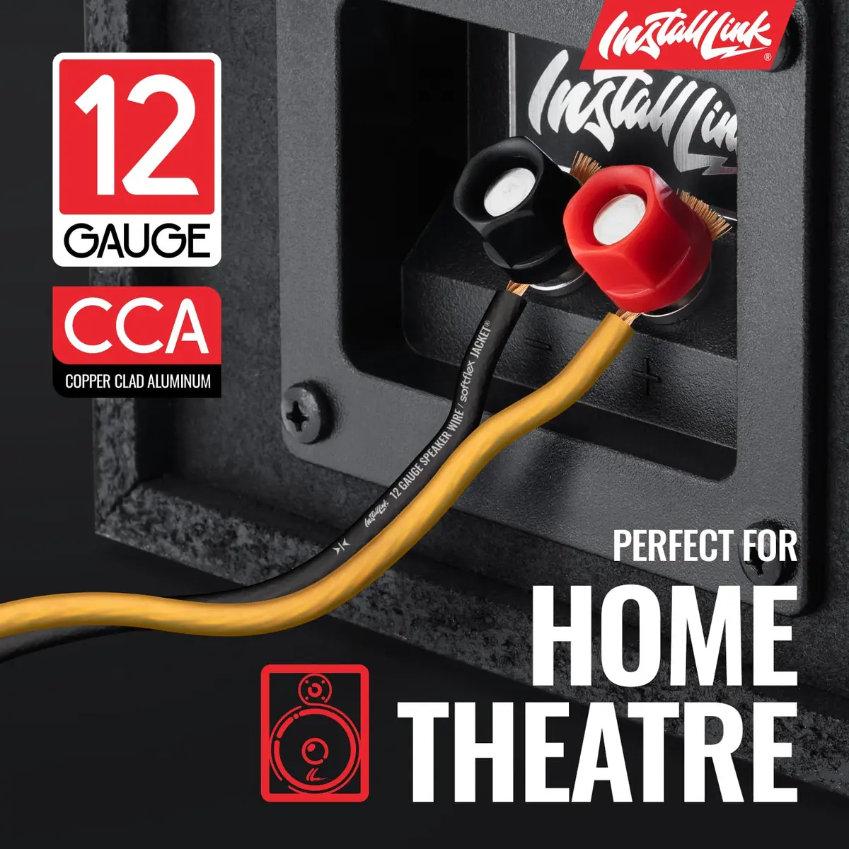 Install Link 12 AWG Gauge Speaker Wire 100 Feet (30.5m) | CCA Copper Clad Aluminum for Home Theater & Car Audio - view 2