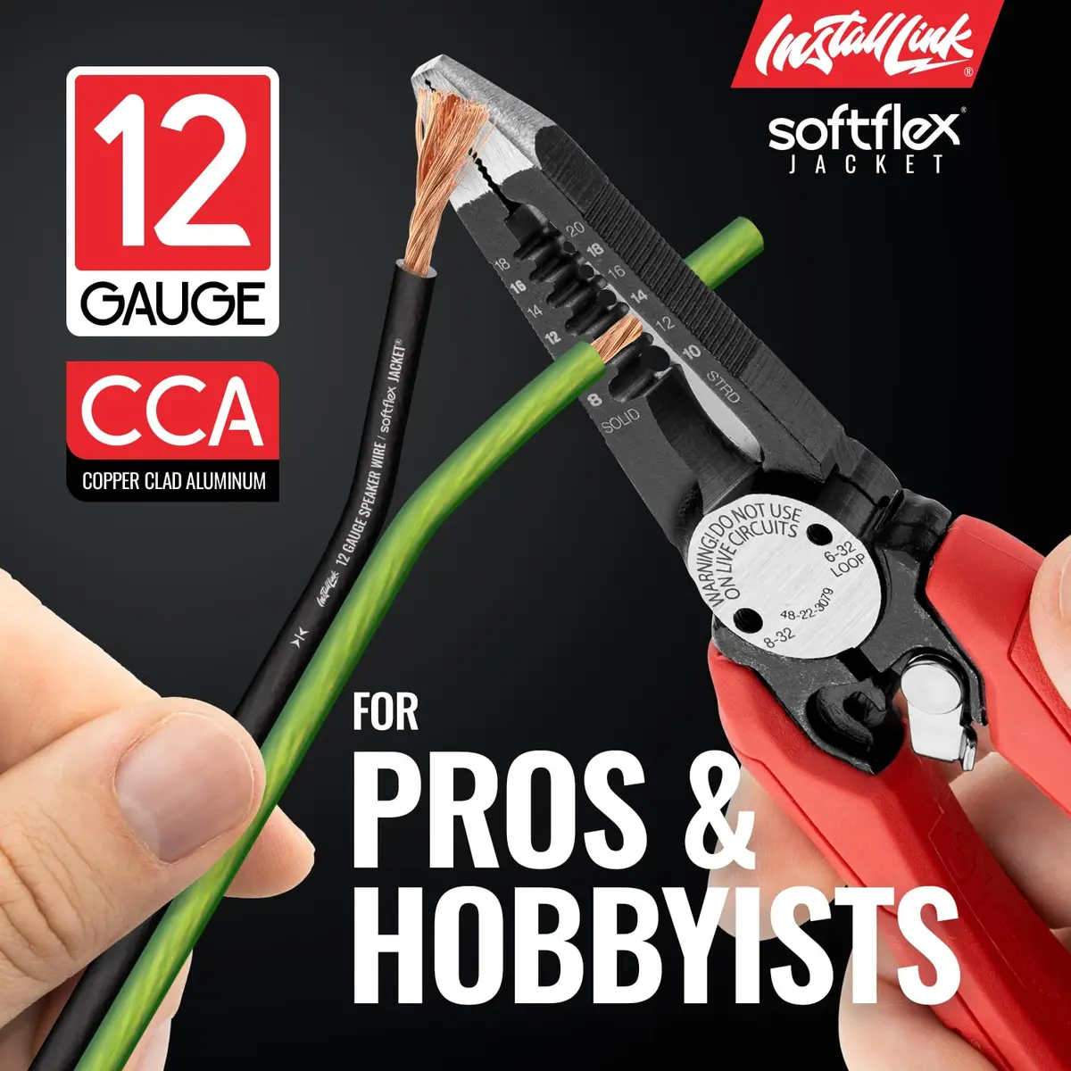 Install Link 12 AWG Gauge Speaker Wire 100 Feet (30.5m) Frosted Green/Black | CCA Copper Clad Aluminum - view 3