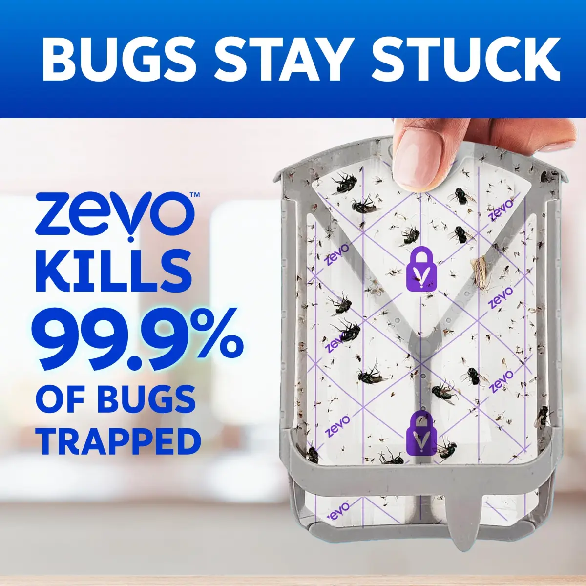 ZEVO Flying Insect Trap Refill Cartridges 10 Count | Catches Fruit Flies & Gnats 24/7 - view 5