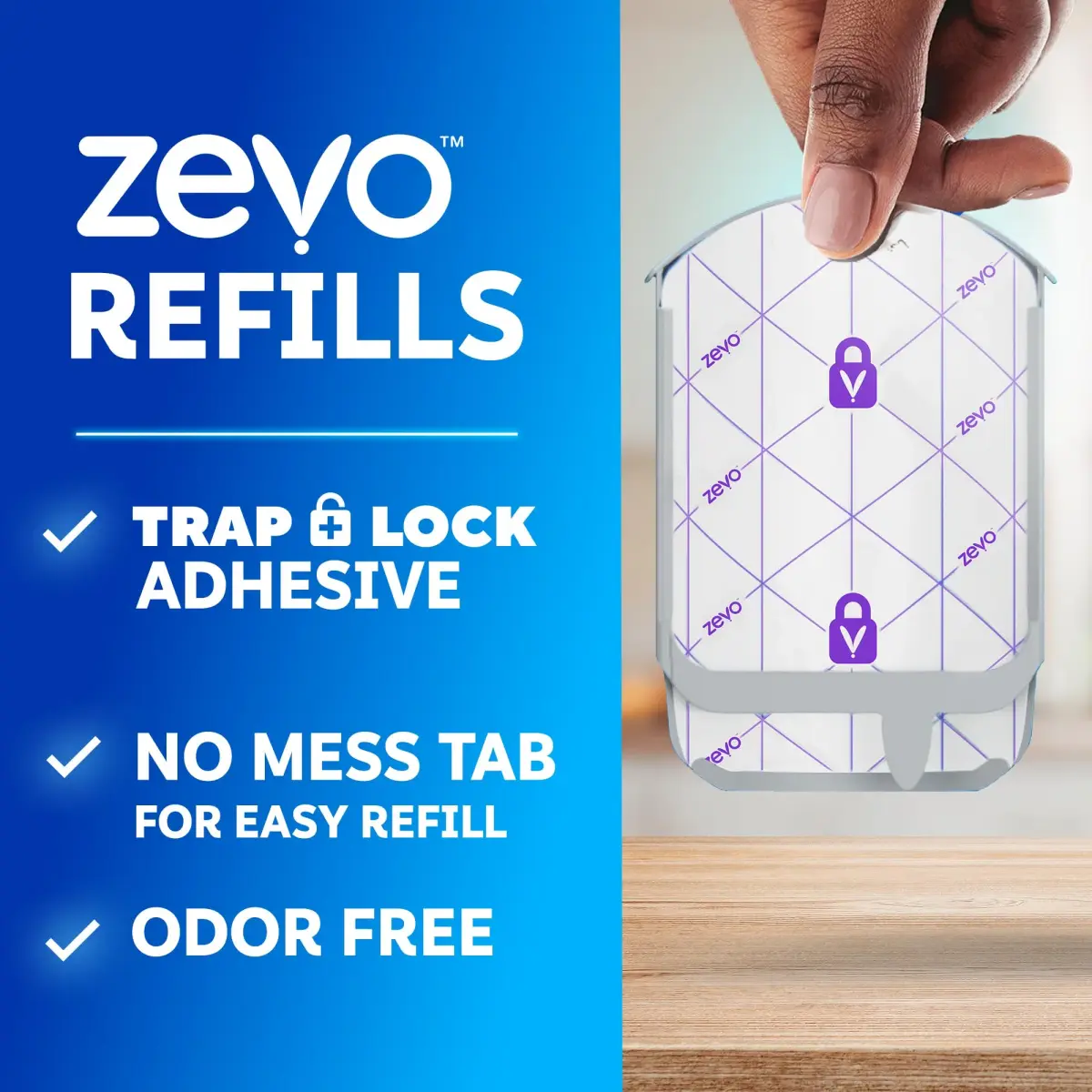 ZEVO Flying Insect Trap Refill Cartridges 10 Count | Catches Fruit Flies & Gnats 24/7 - view 2