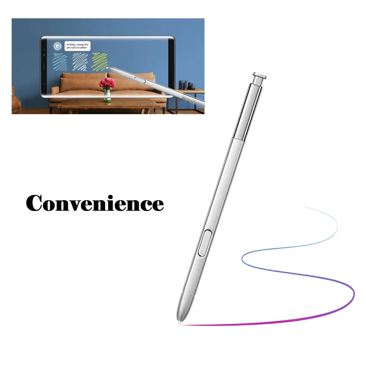 Alovexiong Silvery Input Pen Replacement for Samsung Galaxy Note 8 | 4096 Pressure Levels - view 5