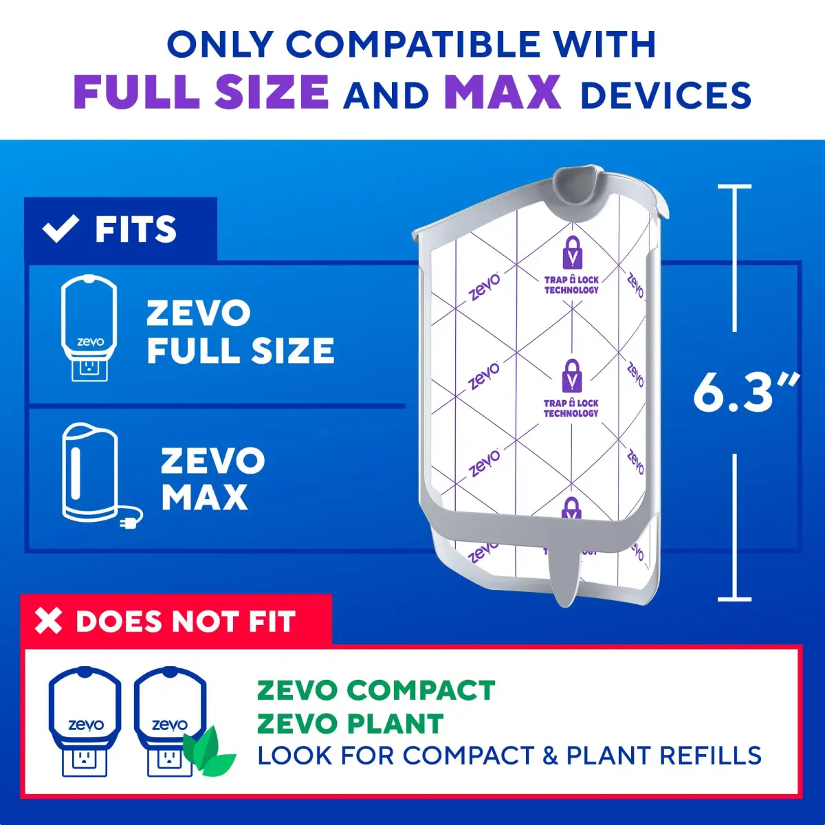 ZEVO Flying Insect Trap Refill Cartridges for Fruit Flies & Gnats, 6 Count | Continuous 24/7 Indoor Pest Control - view 2
