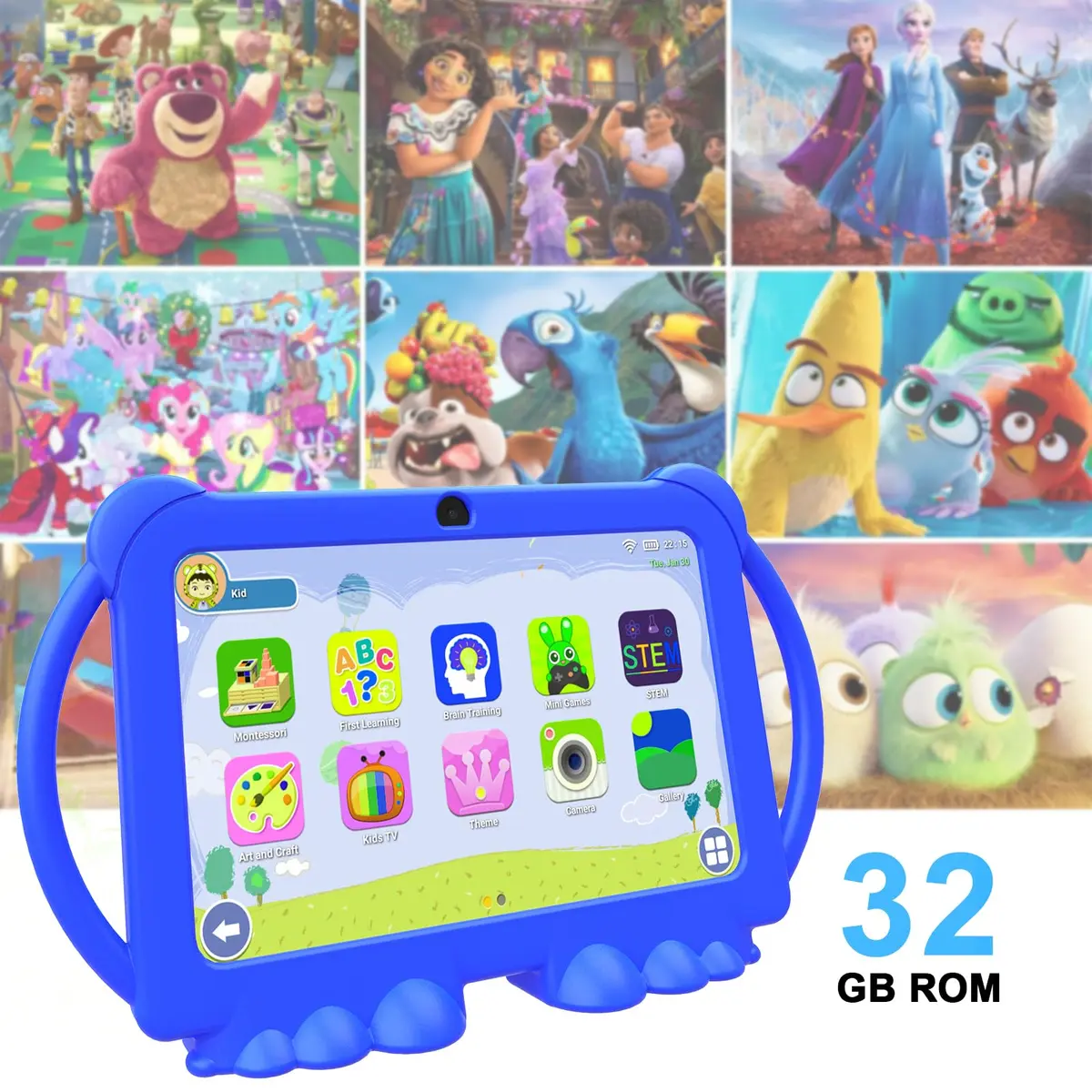 HOTTABLET Kids Tablet 7 inch Android 12.0, 4GB RAM, 32GB ROM, 1TB Expand, Parental Control, WiFi, Bluetooth, Dual Camera, Silicone Case - view 6