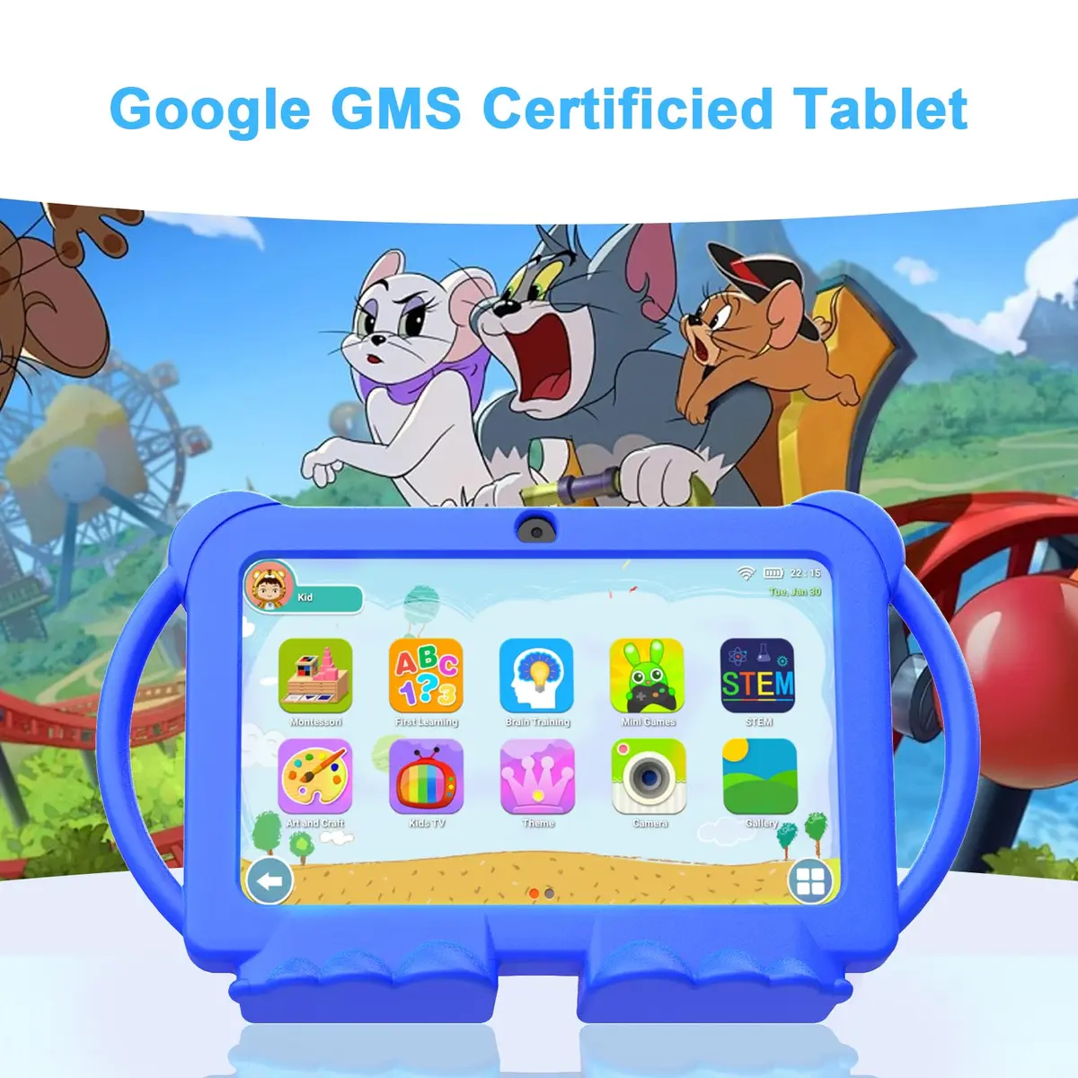 HOTTABLET Kids Tablet 7 inch Android 12.0, 4GB RAM, 32GB ROM, 1TB Expand, Parental Control, WiFi, Bluetooth, Dual Camera, Silicone Case - view 3