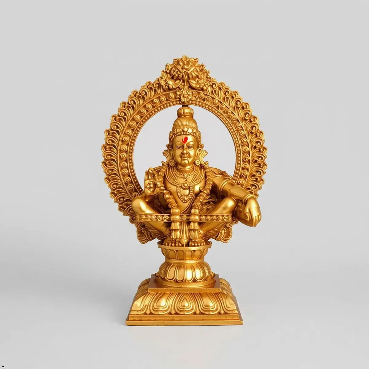 HEENA HOME DECOR Goddess AYYAPPA Idol in Copper Colour Polystone 11 cm | Religious Home Decor Showpiece - view 2