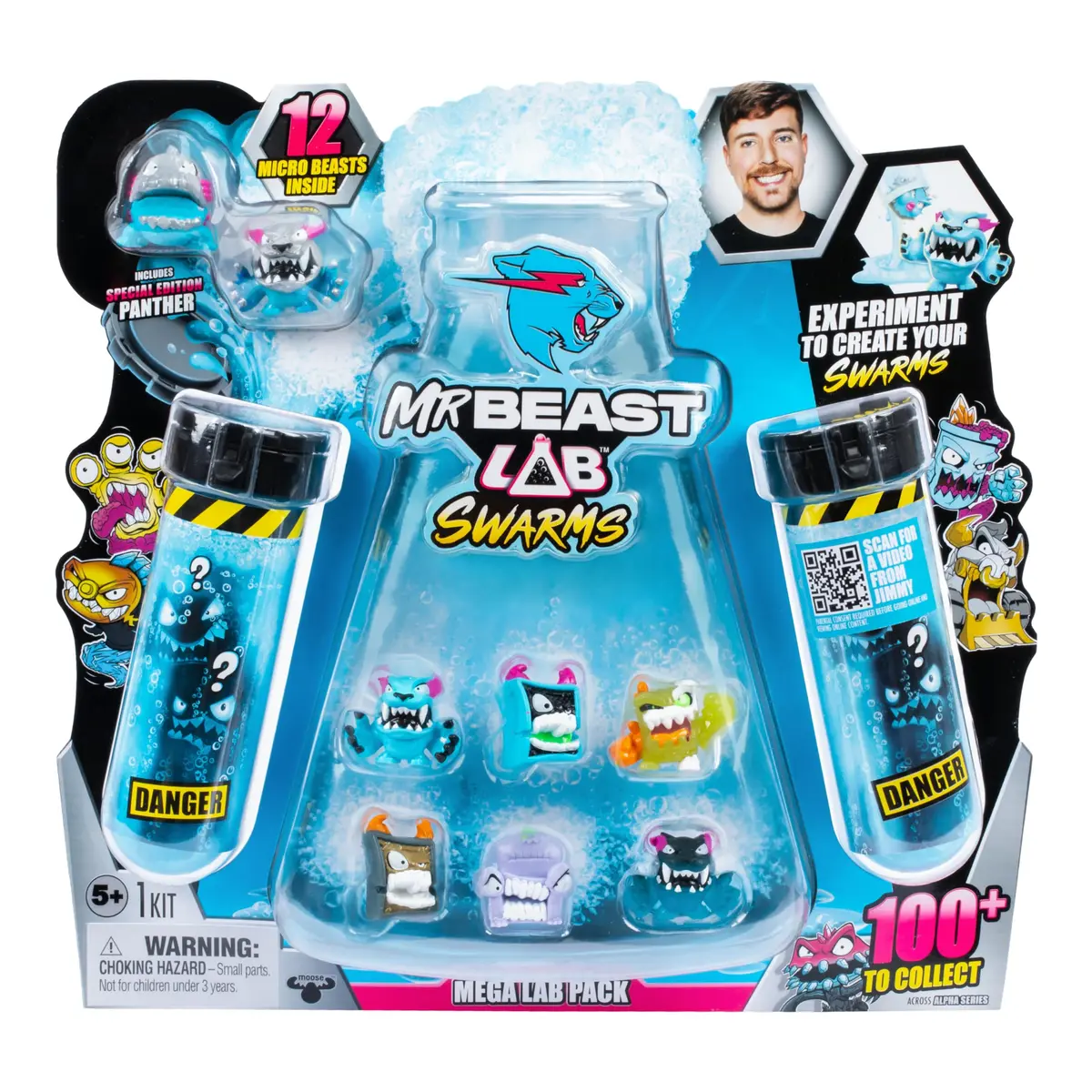 MrBeast Lab Swarms Mega Lab 12 Pk Hard Boiled | Science Toy Figure with Special Edition Panther - main product image