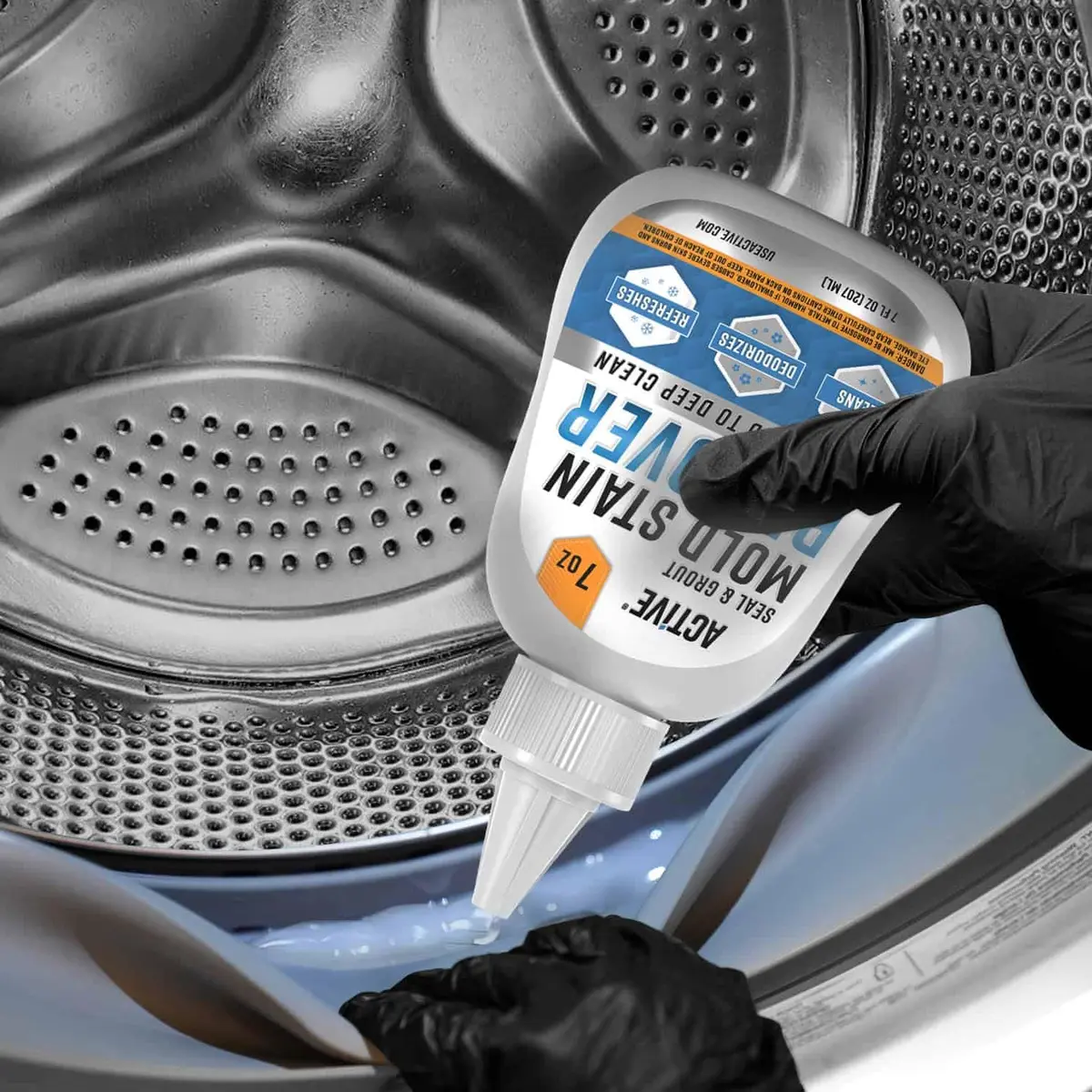 ACTIVE Mold Stain Remover Gel Cleaner 222ml (7 Fl Oz) | Cleans Washing Machine Seals, Grout, Caulk - view 6