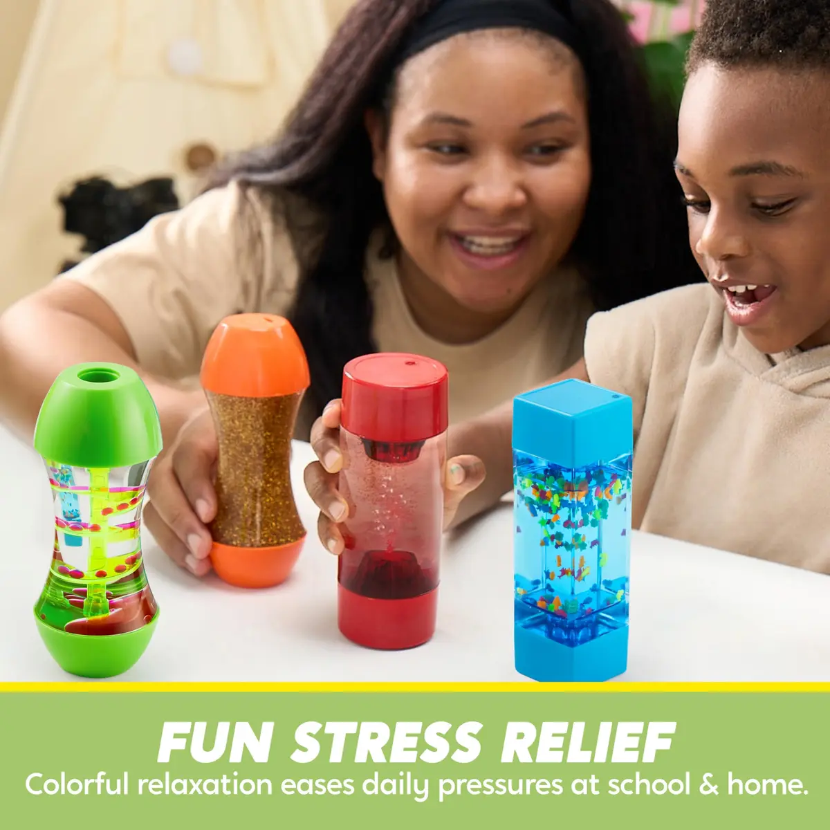 JOYIN 4-Pack Fidget Tubes for Kids | Sensory Stress Relief Toy, Autism Calming, Classroom Supplies, Back to School Gift (Small, Silicone, Multi) - view 6
