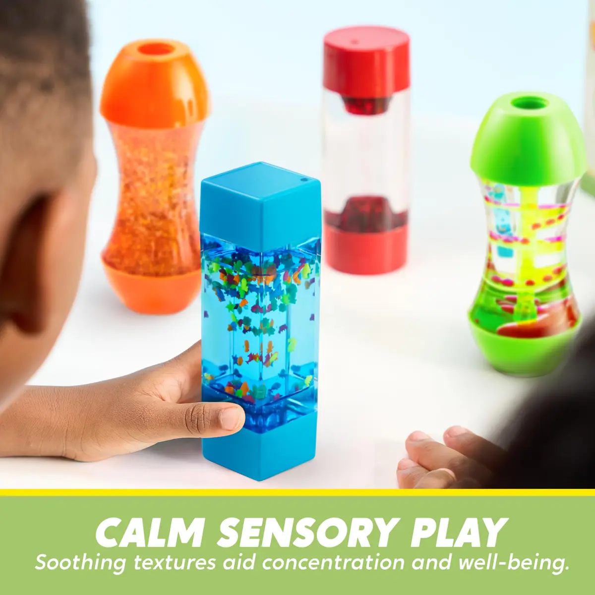 JOYIN 4-Pack Fidget Tubes for Kids | Sensory Stress Relief Toy, Autism Calming, Classroom Supplies, Back to School Gift (Small, Silicone, Multi) - view 3