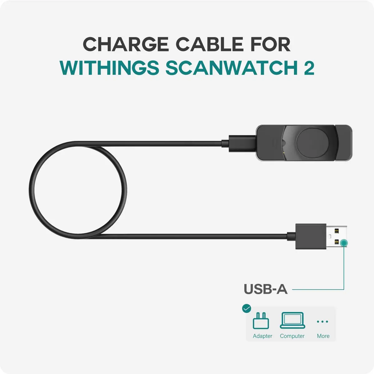 TUSITA Charger Cable Compatible with Withings Scanwatch 2 | 1M Fast Charging - view 2