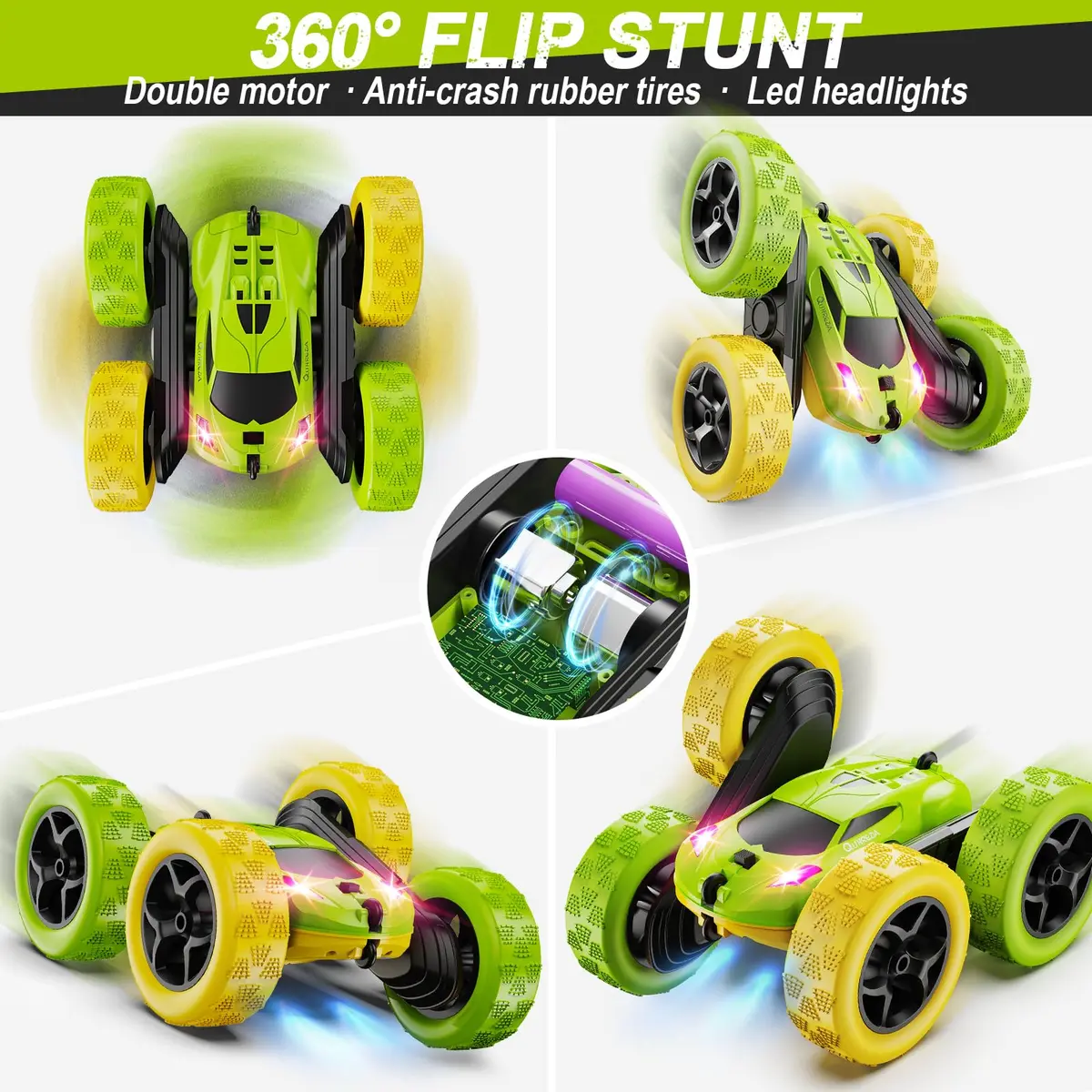 QUNREDA Remote Control Stunt Car | 16.0cm x 16.0cm x 7.1cm (6.3"x6.3"x2.8") - view 4