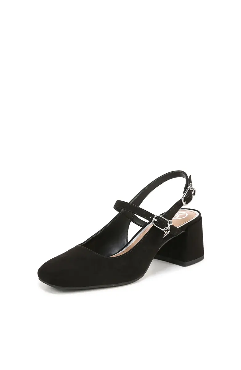 Sam & Libby Grace Pump Black Suede 10 | 2 Inch Block Heel, Buckle Closure, Fashion Dress - main product image