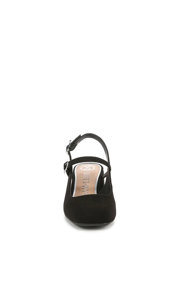 Sam & Libby Grace Pump Black Suede 10 | 2 Inch Block Heel, Buckle Closure, Fashion Dress - view 5