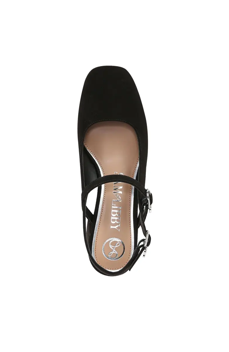 Sam & Libby Grace Pump Black Suede 10 | 2 Inch Block Heel, Buckle Closure, Fashion Dress - view 6