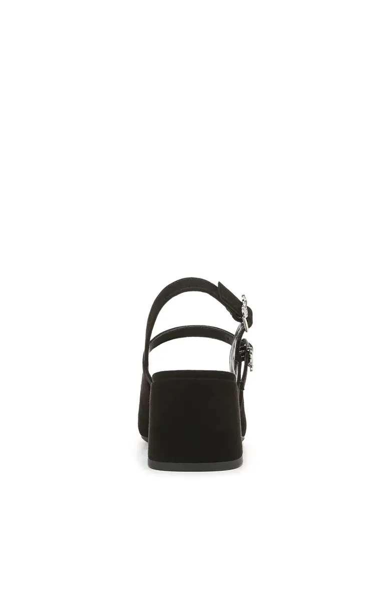 Sam & Libby Grace Pump Black Suede 10 | 2 Inch Block Heel, Buckle Closure, Fashion Dress - view 8