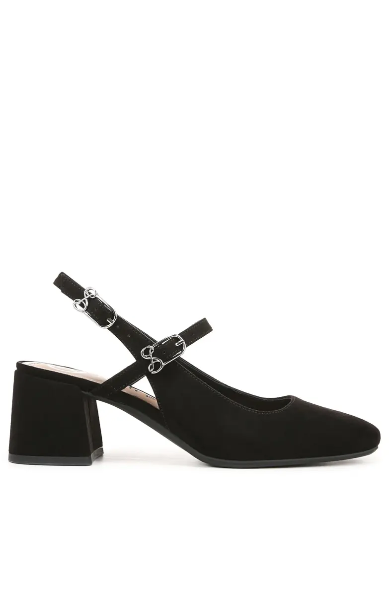 Sam & Libby Grace Pump Black Suede 10 | 2 Inch Block Heel, Buckle Closure, Fashion Dress - view 4