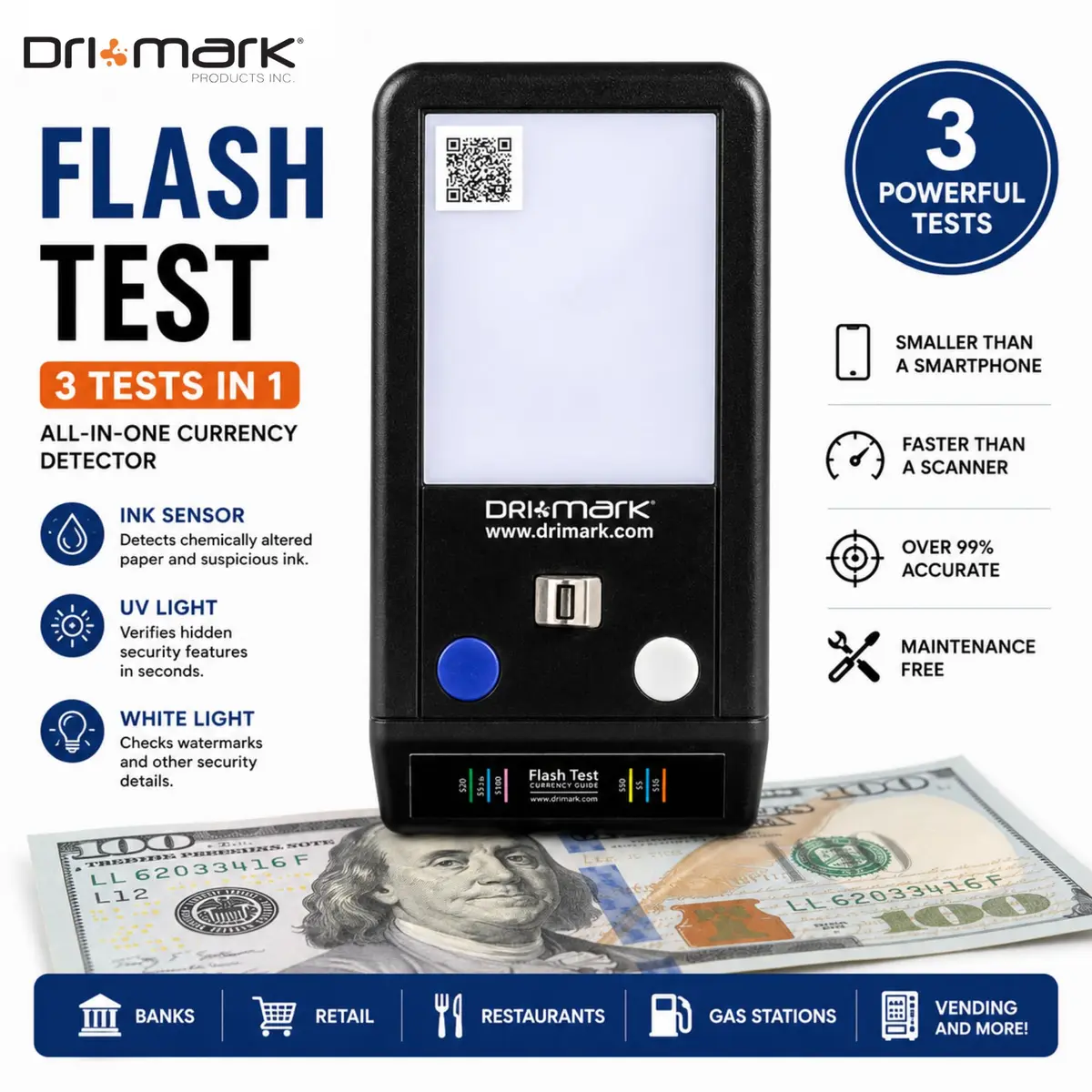 Dri Mark Counterfeit Bill Detector 4 Pack | Fast Watermark, Ink & UV Tests for Retail (70-120 chars) - view 7
