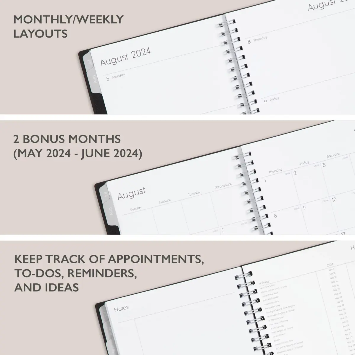 Blue Sky 2024-2025 Academic Year Weekly and Monthly Planner, 5" x 8" | Professional Planning for Students & Office - view 3