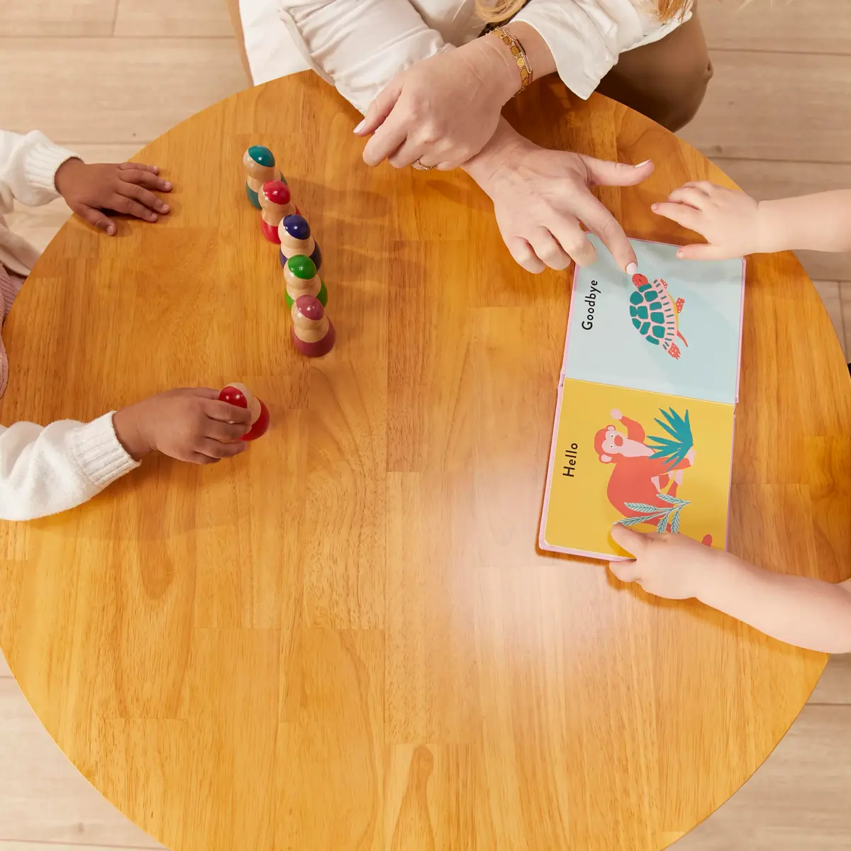 ECR4Kids 30in D Round Hardwood Table with 14in Legs | Kid-Sized Classroom Furniture - view 7
