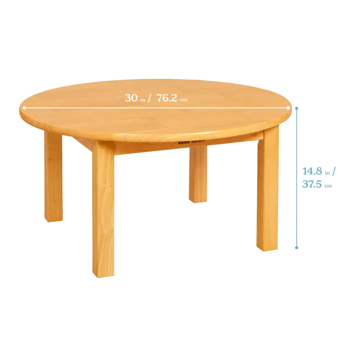 ECR4Kids 30in D Round Hardwood Table with 14in Legs | Kid-Sized Classroom Furniture - view 2