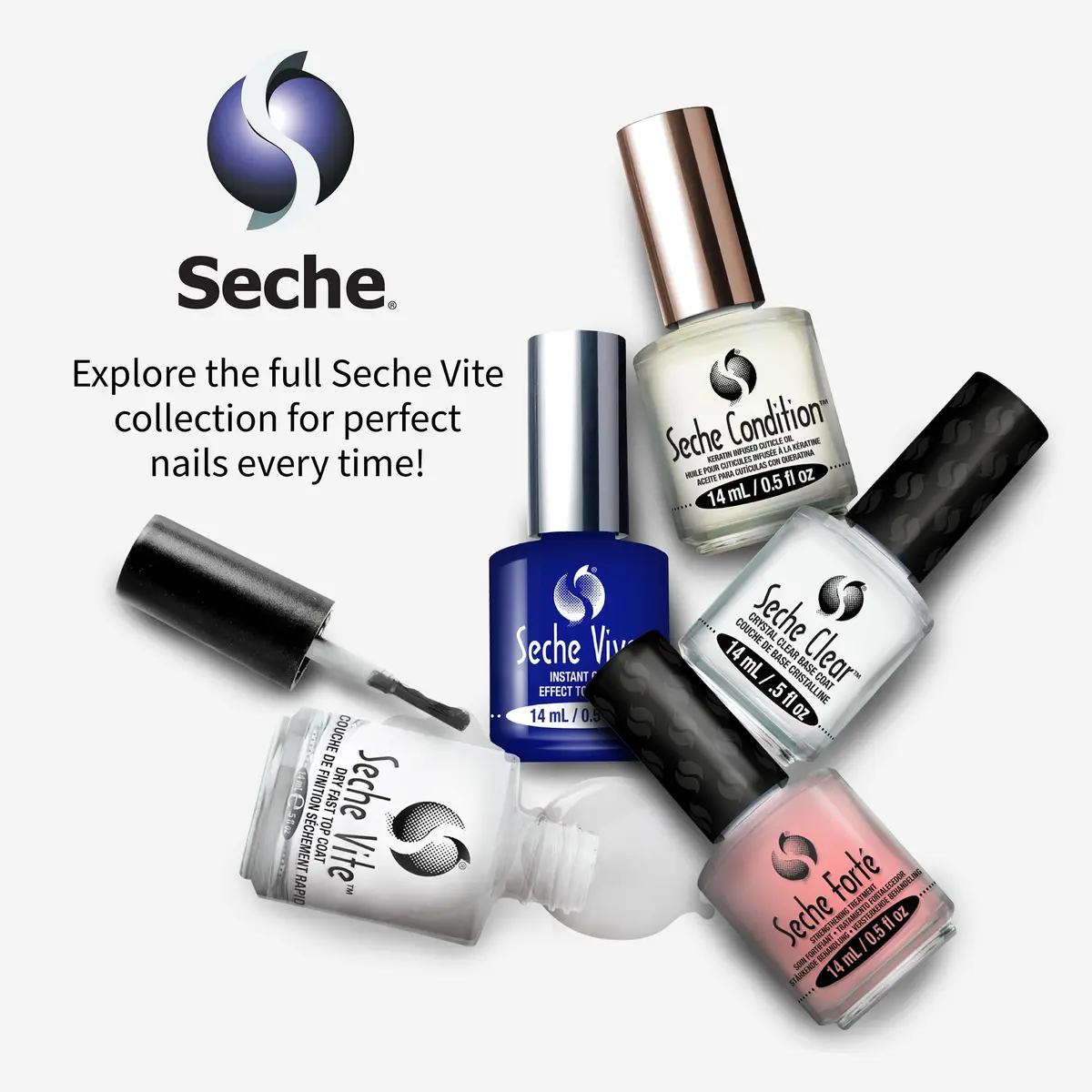 Seche Forte Strengthening Treatment Base Coat with Biotin & Bamboo 15ml (0.5 fl oz) | Professional Nail Reinforcement - view 6