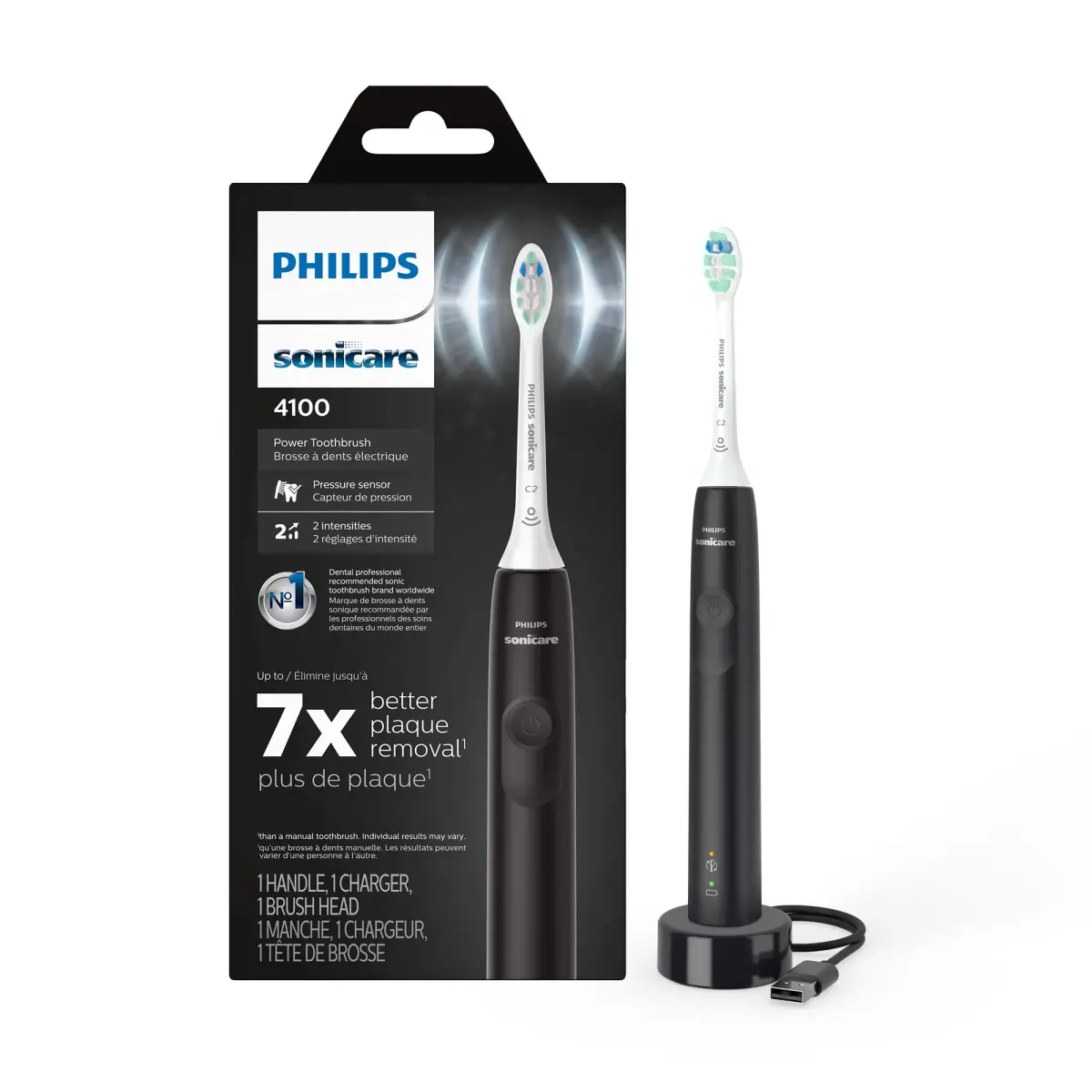 Philips Sonicare Cordless Power Flosser 3000 & 4100 Power Toothbrush Combo - Black | Healthier Gums & Cleaner Teeth - view 3