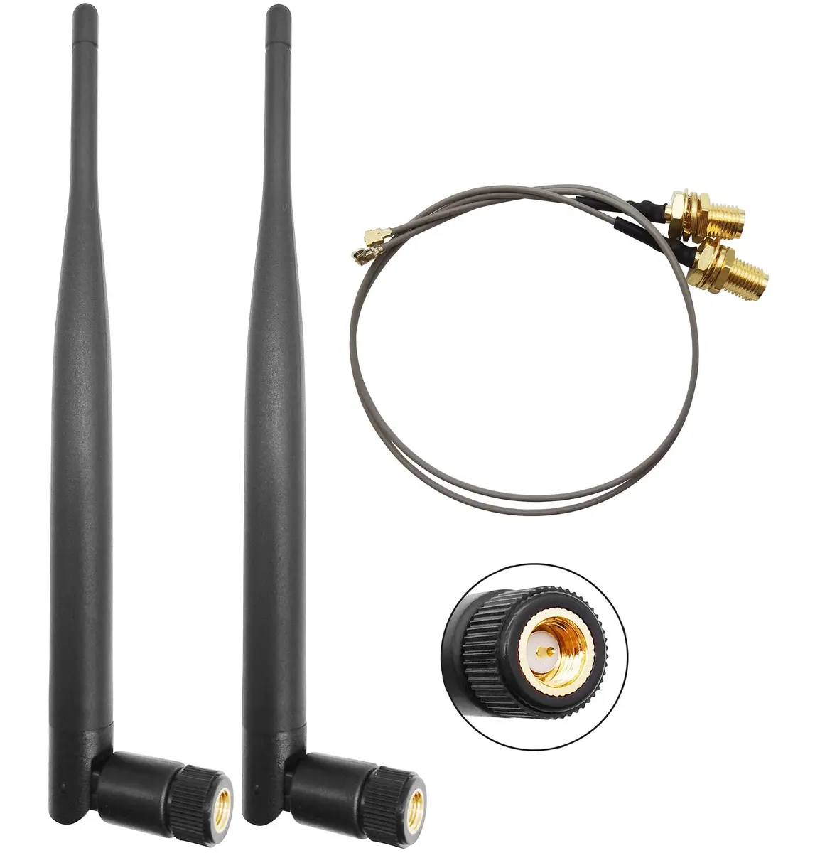 Tenmory 915MHz LoRa Antenna Indoor 3dBi Gain Omni SMA Male + U.FL MHF1 Cable | Ideal for IoT & LoRa Devices - main product image