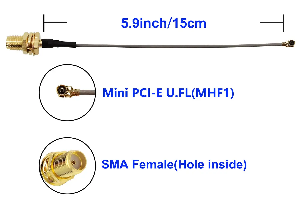 Tenmory 915MHz LoRa Antenna Indoor 3dBi Gain Omni SMA Male + U.FL MHF1 Cable | Ideal for IoT & LoRa Devices - view 3
