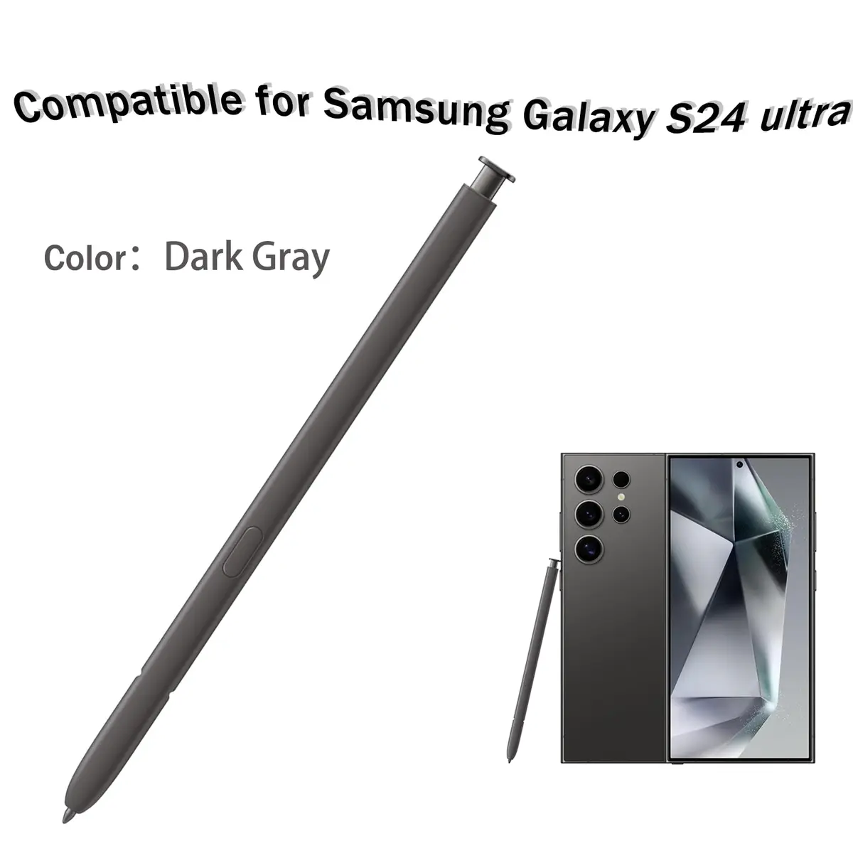 LiXiongBao S24 Ultra S Pen Replacement for Samsung Galaxy S24 Ultra, Dark Gray | 4096 Pressure Levels, Precise Control - view 2