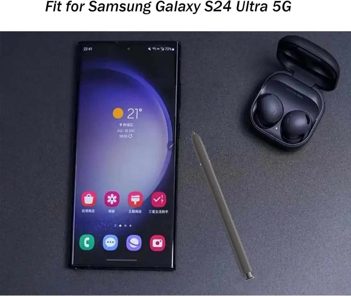 Peixiong S24 Ultra S Pen Replacement for Samsung Galaxy S24 Ultra 5G, 4096 Pressure Levels, Dark Gray | Plastic Body, No Bluetooth - view 5