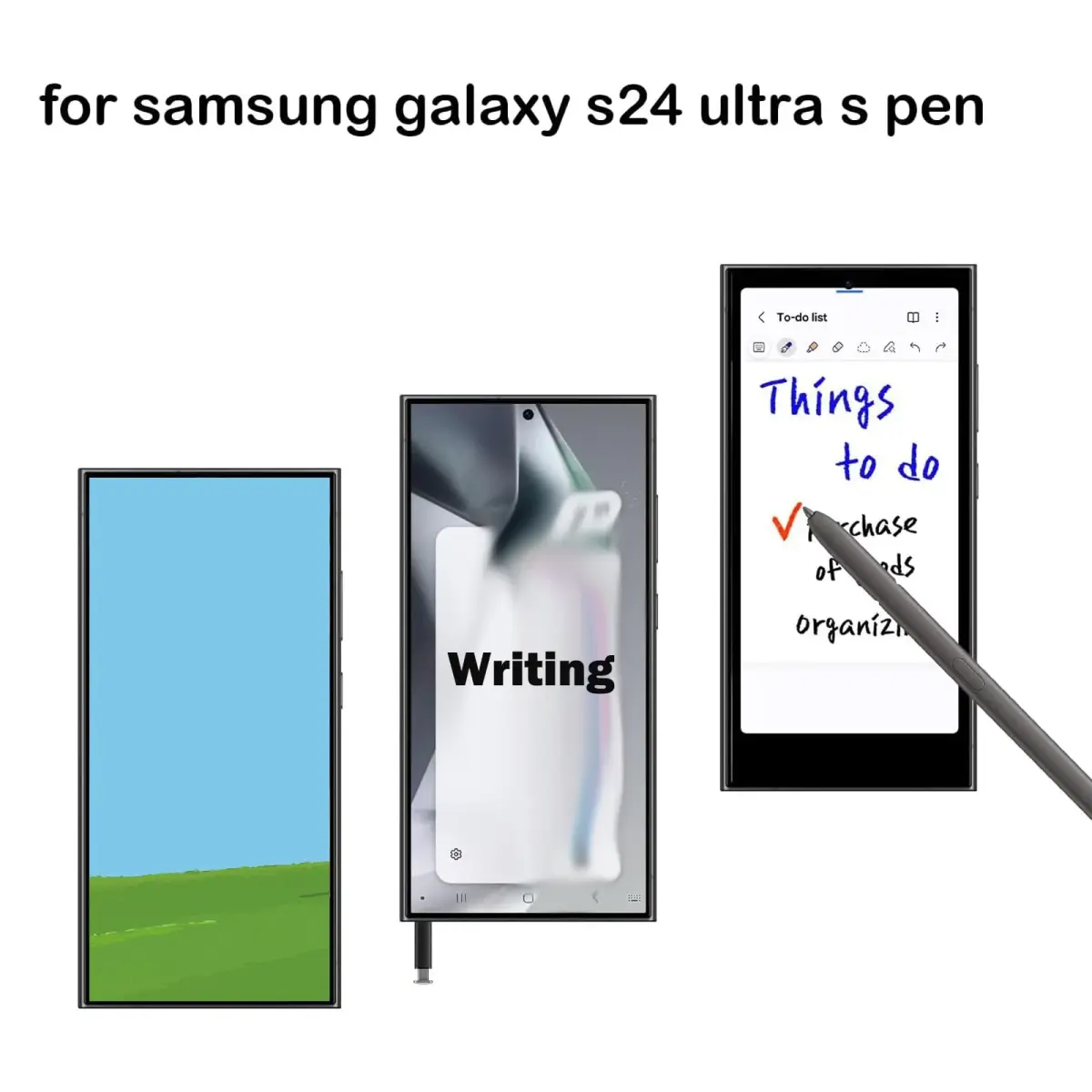 Alovexiong S24 Ultra S Pen Replacement Stylus for Samsung Galaxy S24 Ultra, Dark Gray | Precision Input Pen - view 3