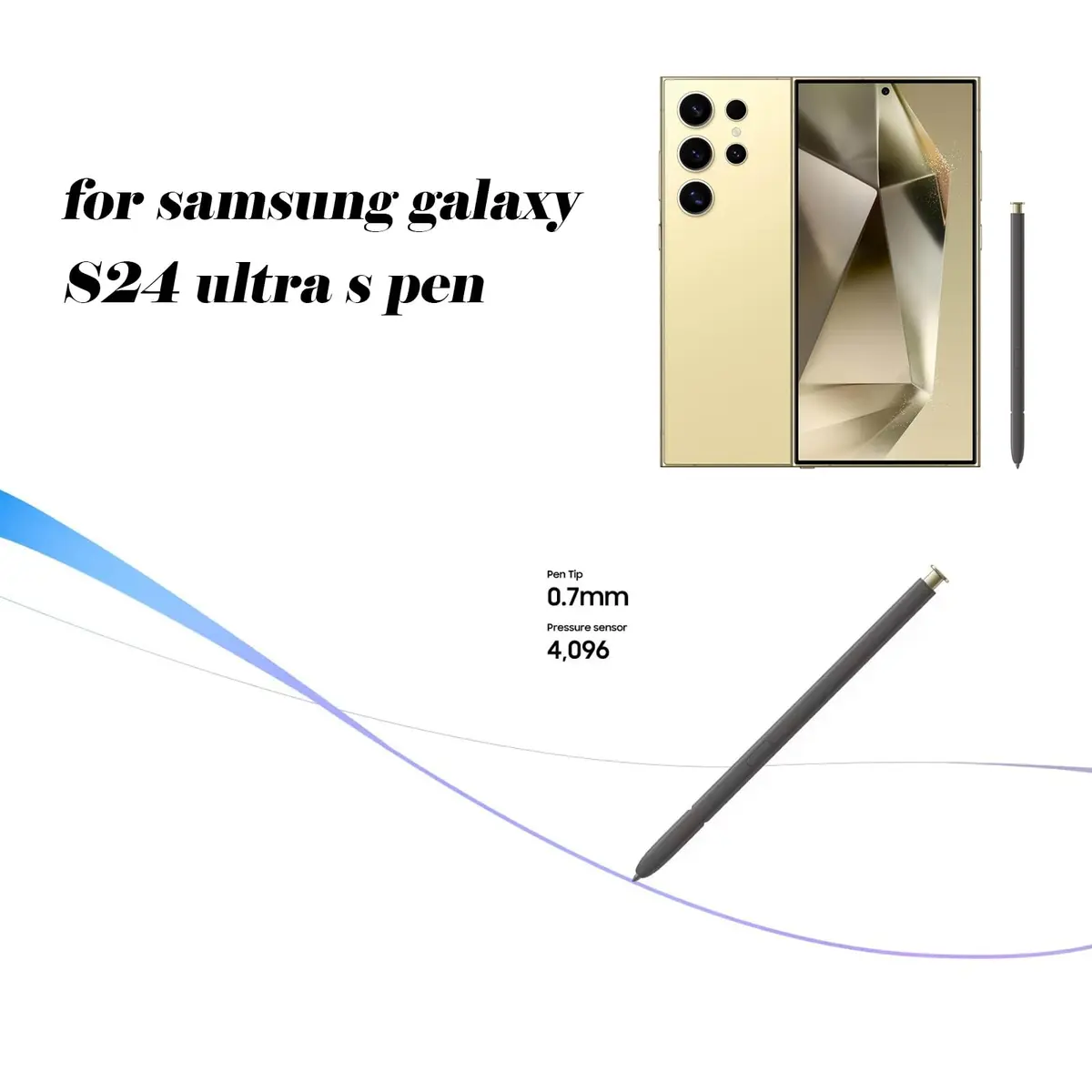 CaoXiong S24 Ultra S Pen Replacement for Samsung Galaxy S24 Ultra Stylus (Yellow Gold) | Durable Aluminum - view 2