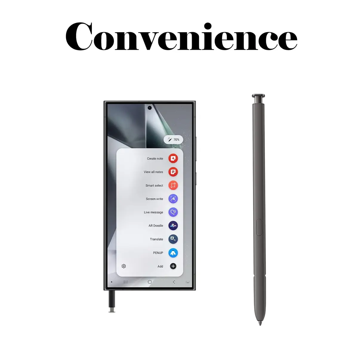 CaoXiong S24 Ultra S Pen Replacement for Samsung Galaxy S24 Ultra Stylus Dark Gray | Durable Aluminum - view 6