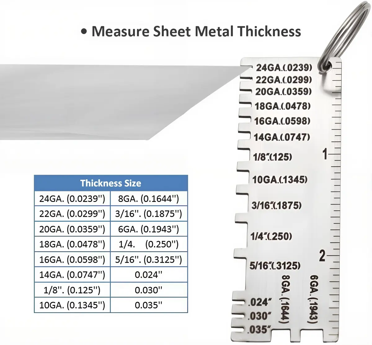 WeldingStop 4-Piece Metal Sheet Thickness Gauge Set 72.5mm (2.85") | Laser Engraved Scales for Precision Welding - view 4