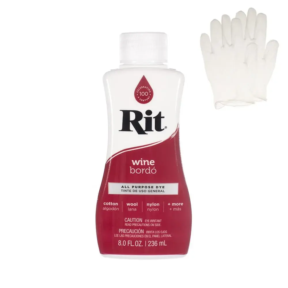 Craft County Liquid Fabric Dye Wine 222ml (8 oz) | Vibrant Color for Clothes & Home - main product image