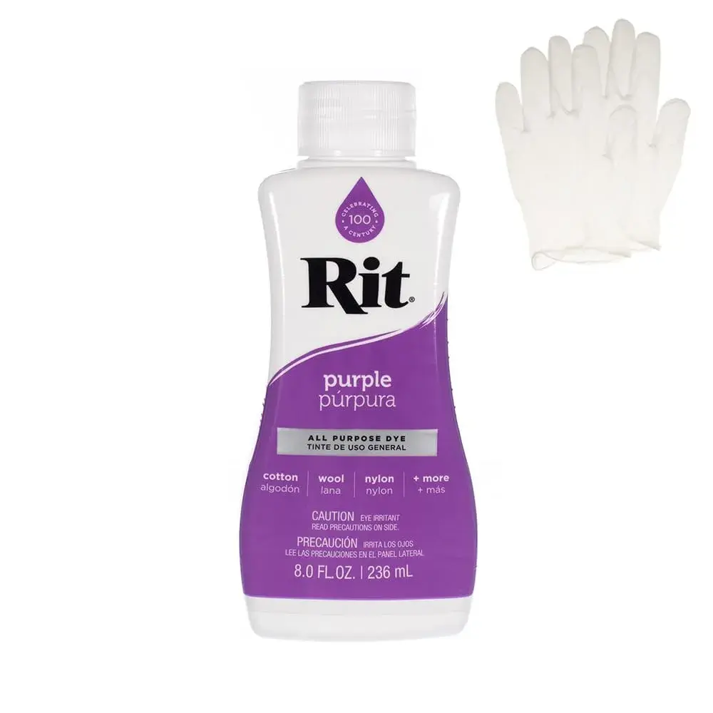 Craft County Purple Liquid Fabric Dye 236ml (8 oz) | Permanent Color for Cotton, Rayon, Silk, Linen - main product image