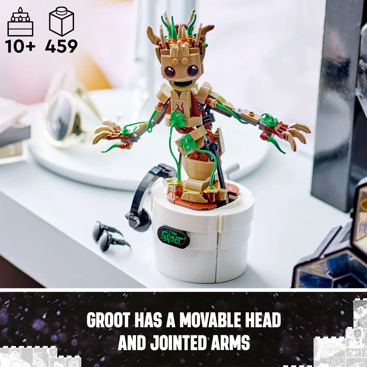 LEGO Marvel Dancing Groot 76297 Toy | Buildable Super Hero Playset with Interactive Dancing Function - view 4
