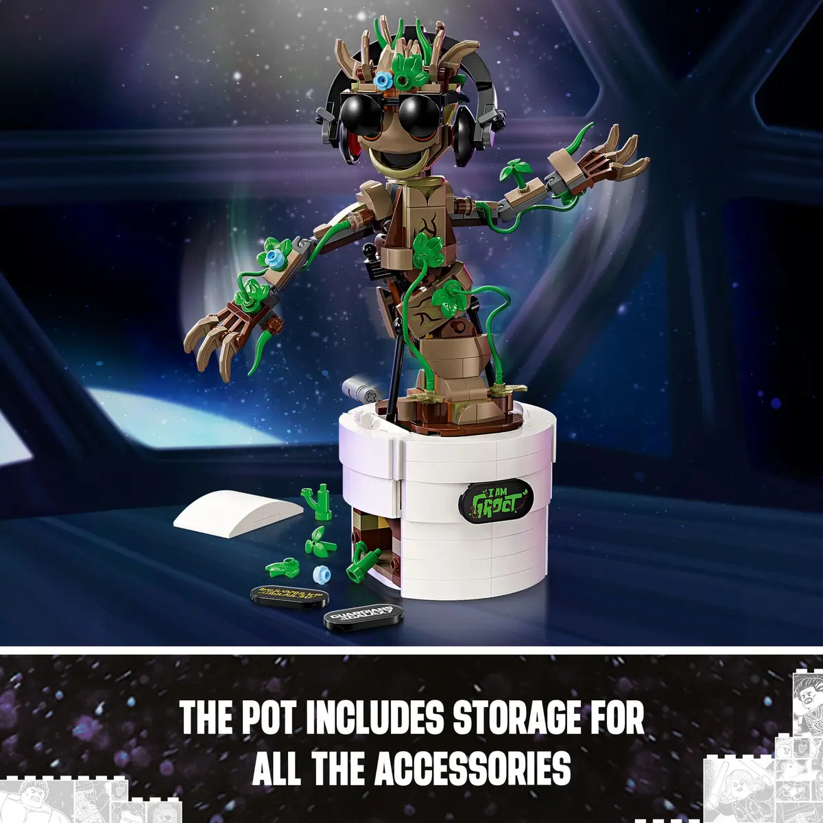 LEGO Marvel Dancing Groot 76297 Toy | Buildable Super Hero Playset with Interactive Dancing Function - view 5
