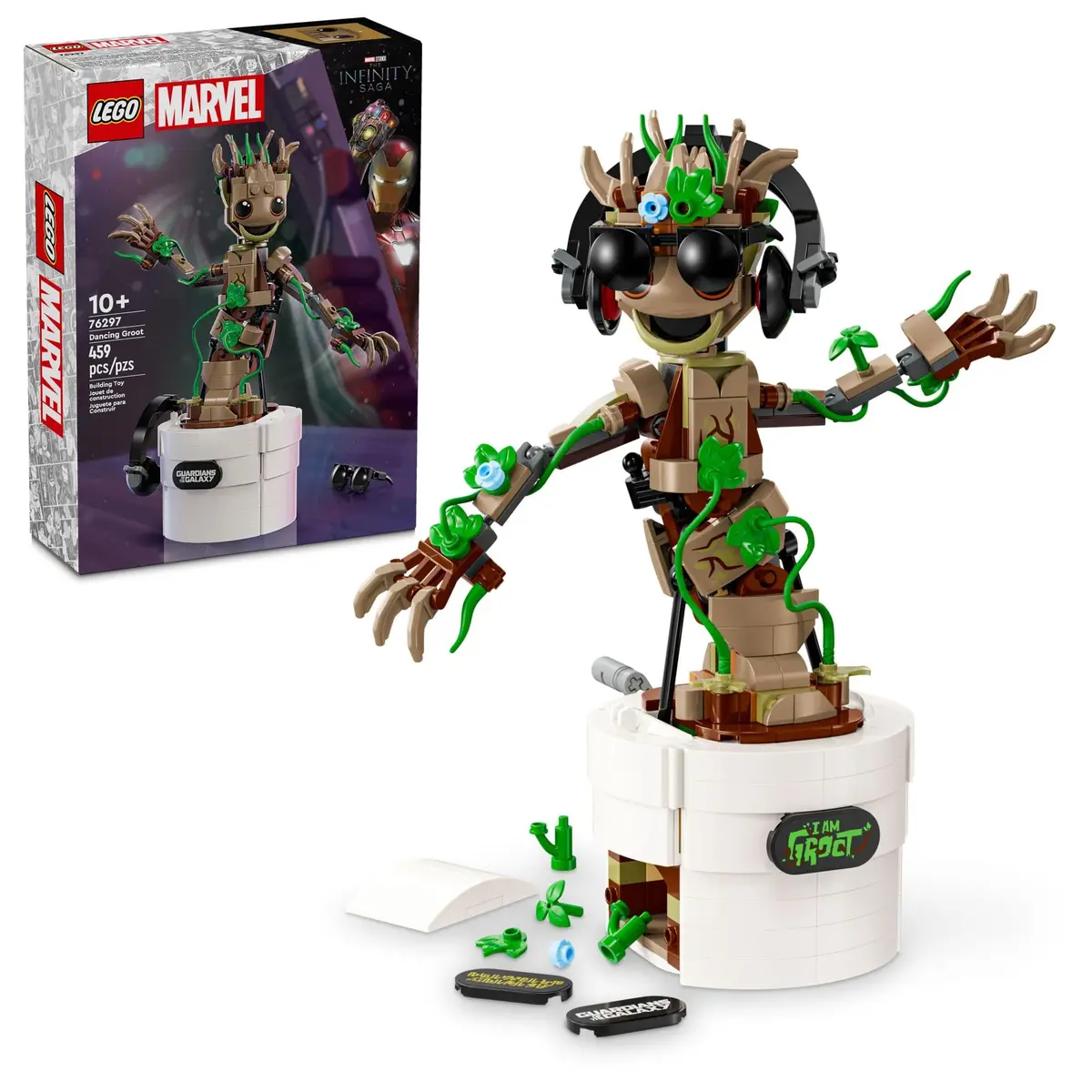 LEGO Marvel Dancing Groot 76297 Toy | Buildable Super Hero Playset with Interactive Dancing Function - main product image