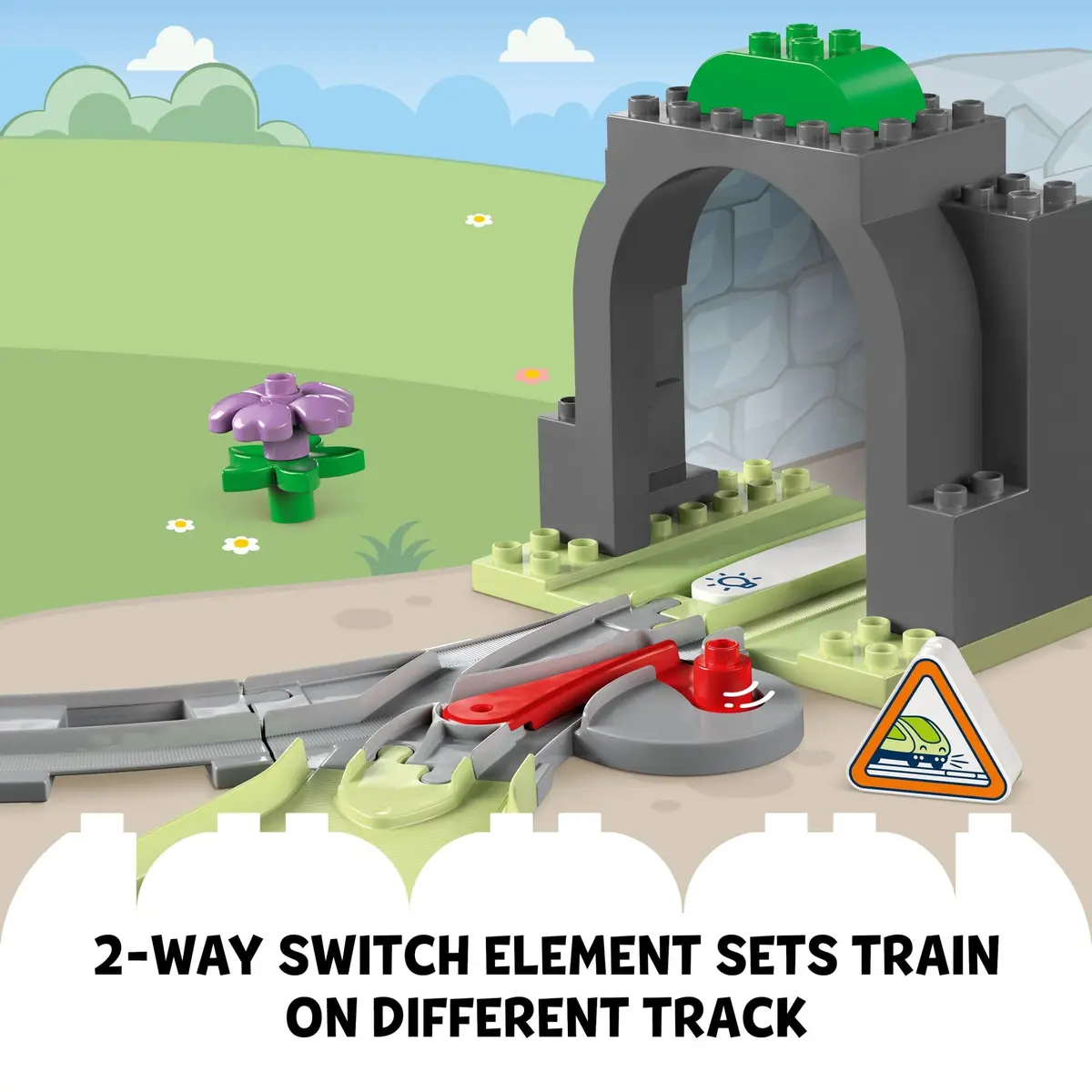 LEGO DUPLO Town Train Tunnel and Tracks Expansion Set | 10 Extra Train Track Pieces for Toddlers 2+ - view 5