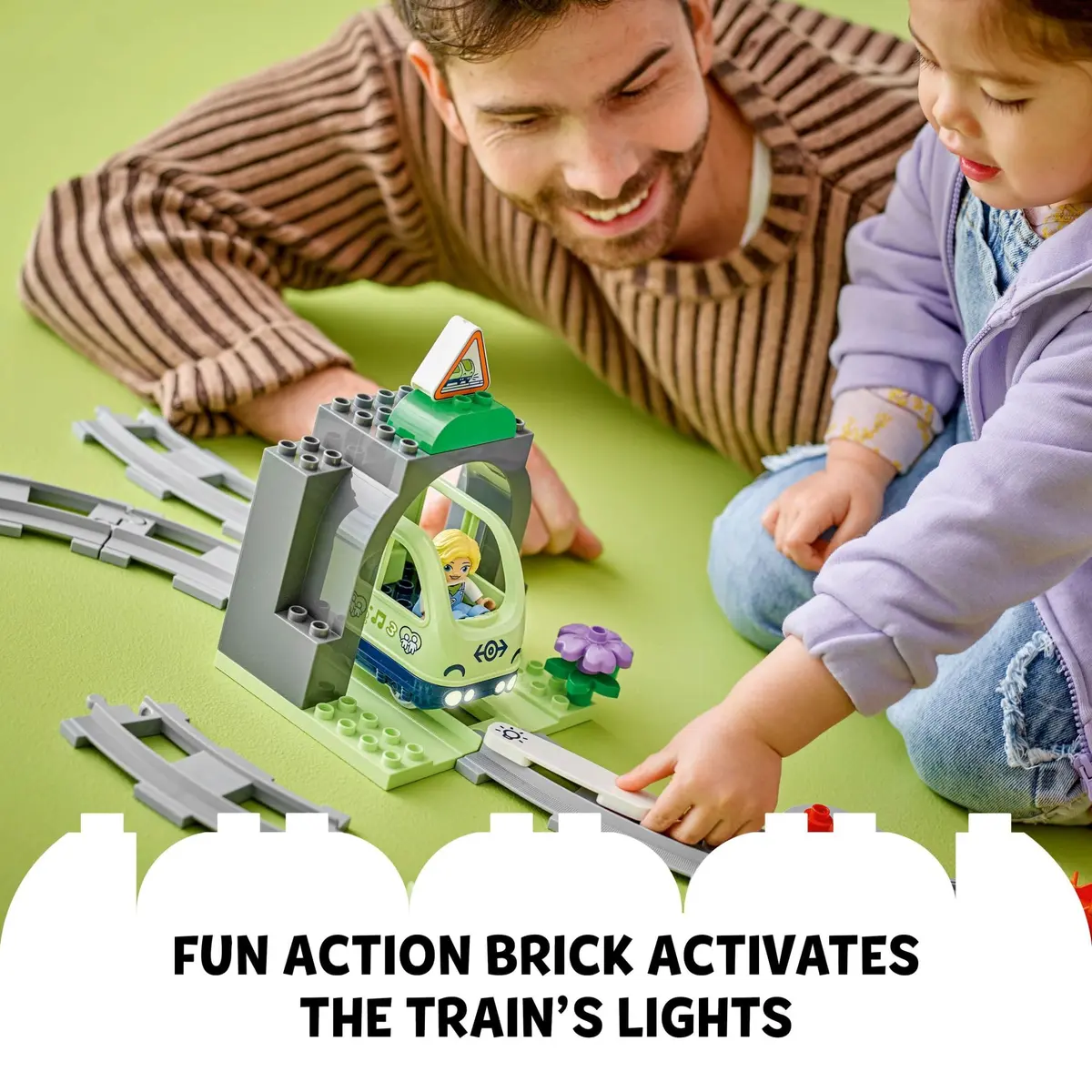 LEGO DUPLO Town Train Tunnel and Tracks Expansion Set | 10 Extra Train Track Pieces for Toddlers 2+ - view 6