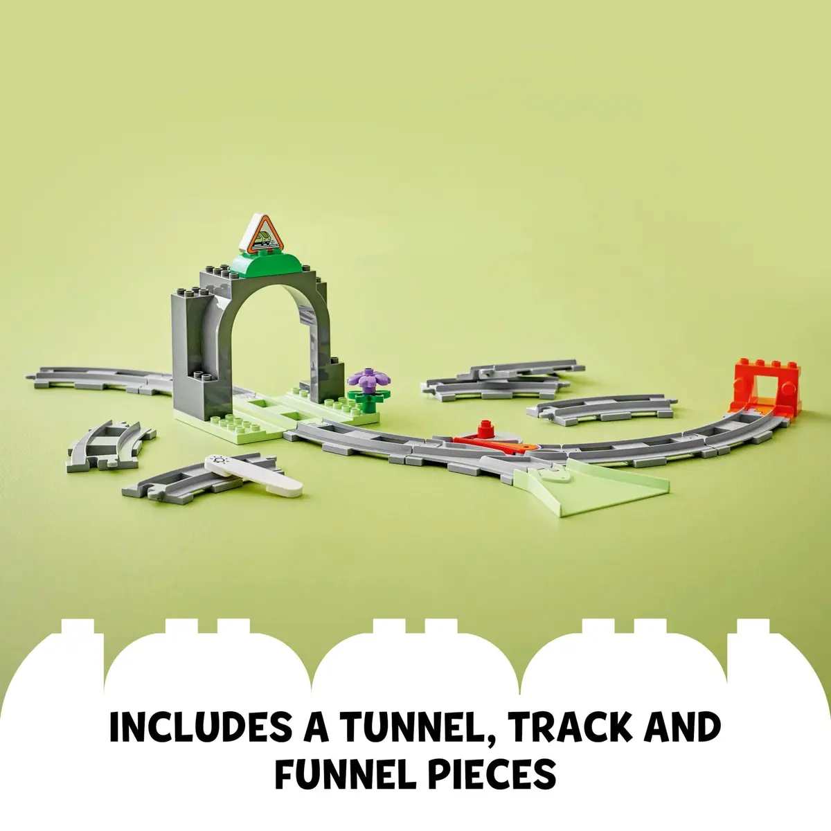 LEGO DUPLO Town Train Tunnel and Tracks Expansion Set | 10 Extra Train Track Pieces for Toddlers 2+ - view 4