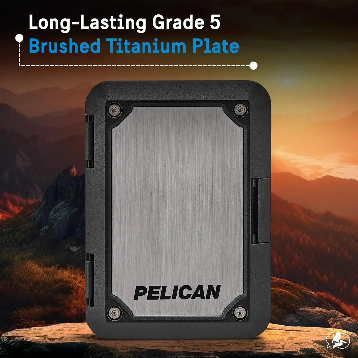 Pelican Shield MagSafe Wallet with RFID Blocking for Cards & Cash - Brushed Titanium (2 Compartments, Holds 5 Cards) - view 2