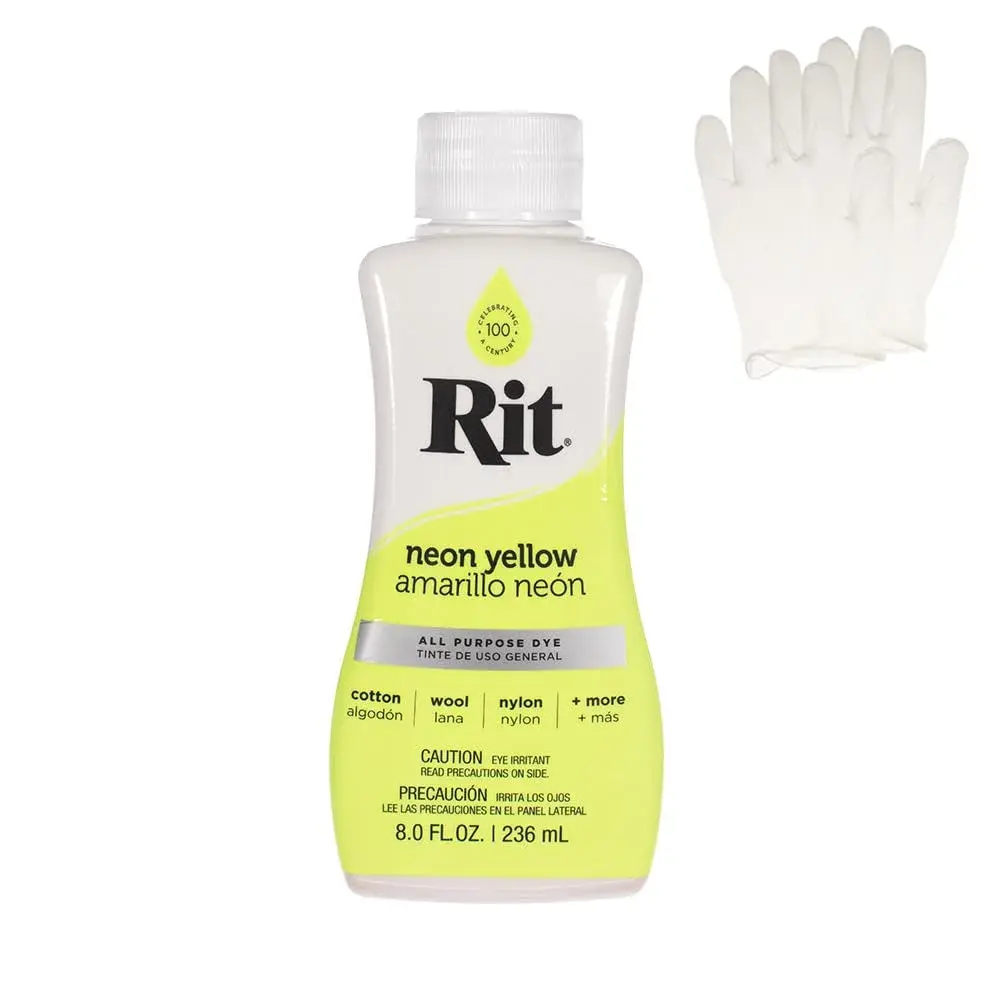 Craft County Neon Yellow Liquid Fabric Dye 236ml (8 oz) | Vibrant Color for Cotton, Rayon, Linen, Silk - main product image