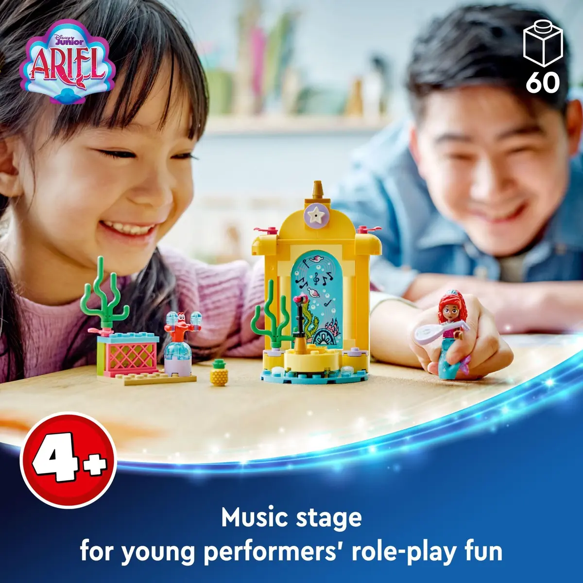 LEGO Disney Princess Ariel's Music Stage Building Toys - Pretend Play Little Mermaid Toys for Girls & Boys, Ages 4+ Years - Gift Ideas for Kids (60 pcs, Multicolor) - view 2