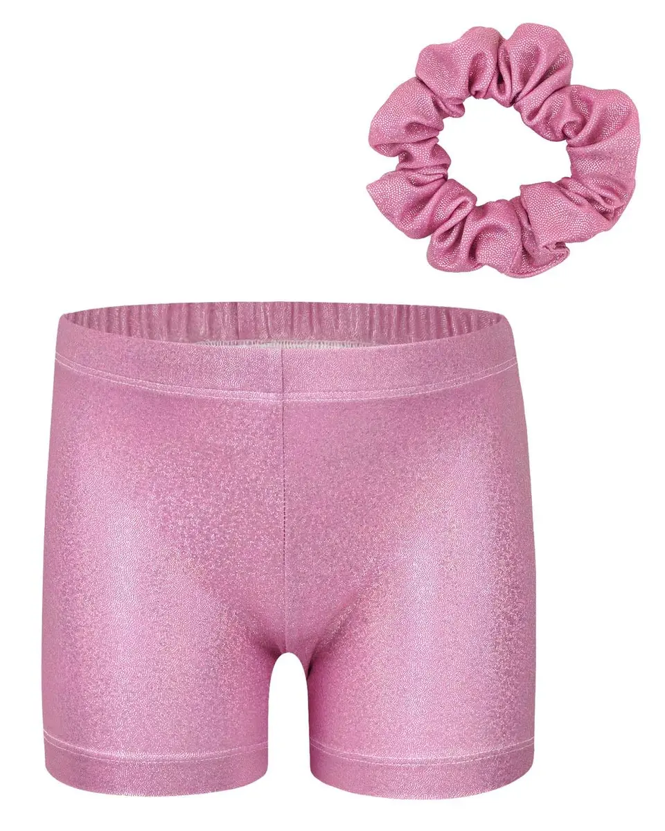 Gogokids Girls Sleeveless Sparkly Gymnastics Leotard Set with Shorts & Hairband, 9-10 Years (Pink Gradient) - view 2