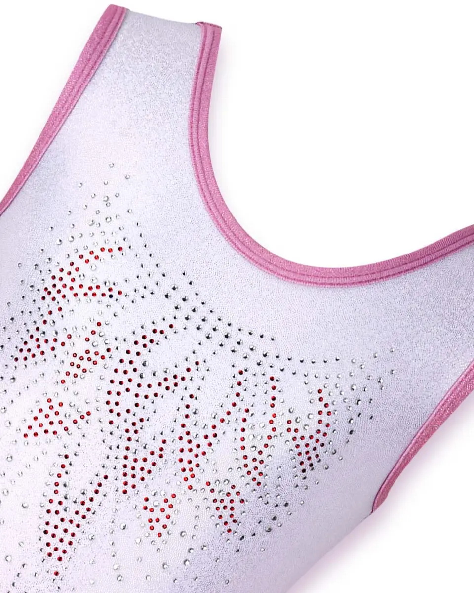 Gogokids Girls Sleeveless Sparkly Gymnastics Leotard Set with Shorts & Hairband, Pink Gradient (5-6 Years) - view 3