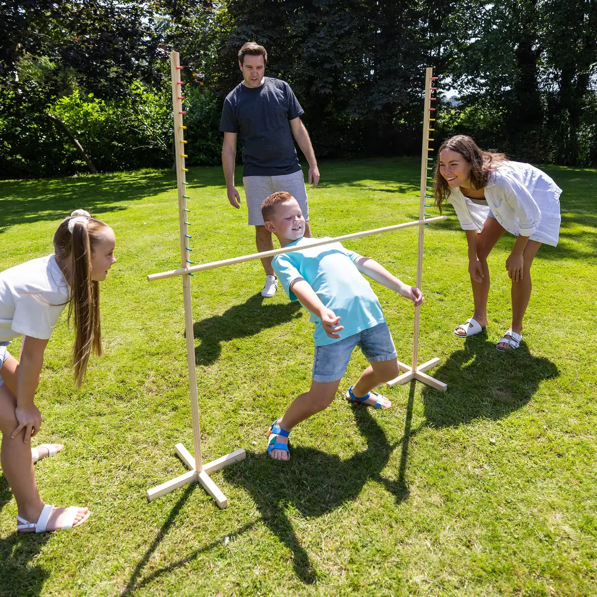 Grasshopper Games Limbo Classic Game, Wooden Set, Test Flexibility & Balance, Outdoor & Indoor Play, Travel Bag, Family Age 3+ - view 6